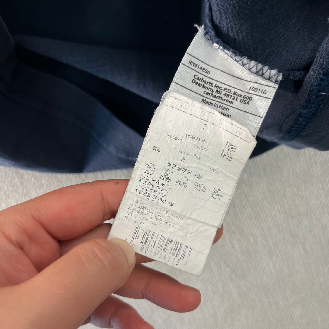 100 칼하트 사이드라인 네이비 롱슬리브 티셔츠 상품이미지5