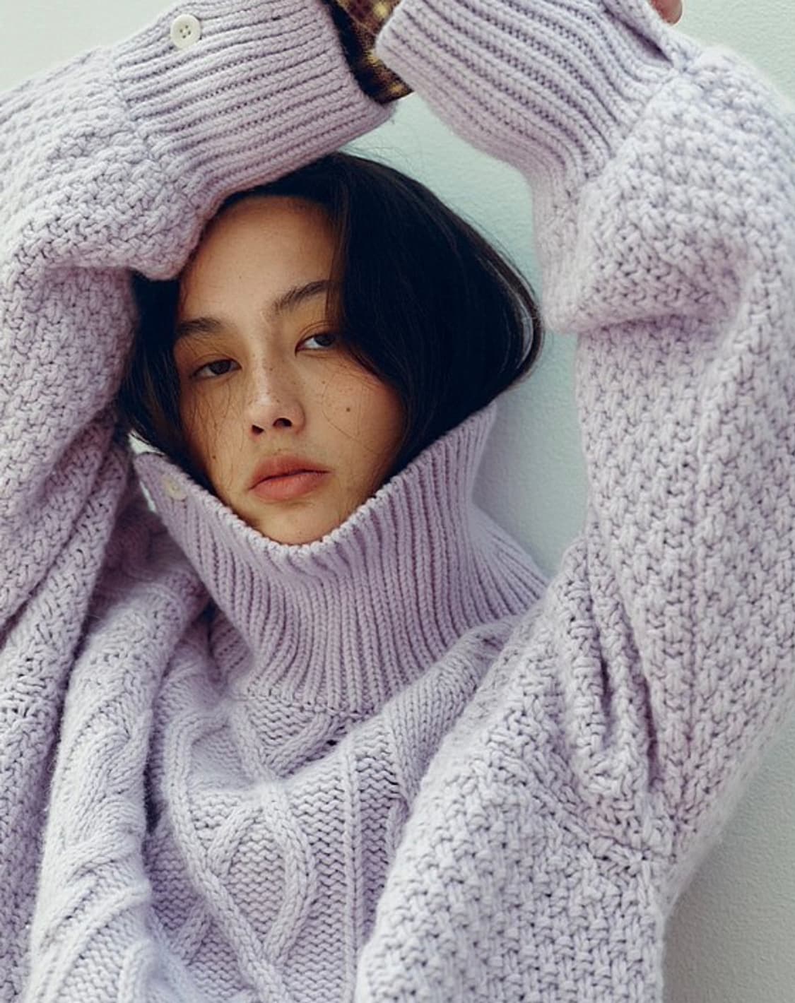 씨타 니트 터틀넥 스웨터 라벤더 상품이미지1