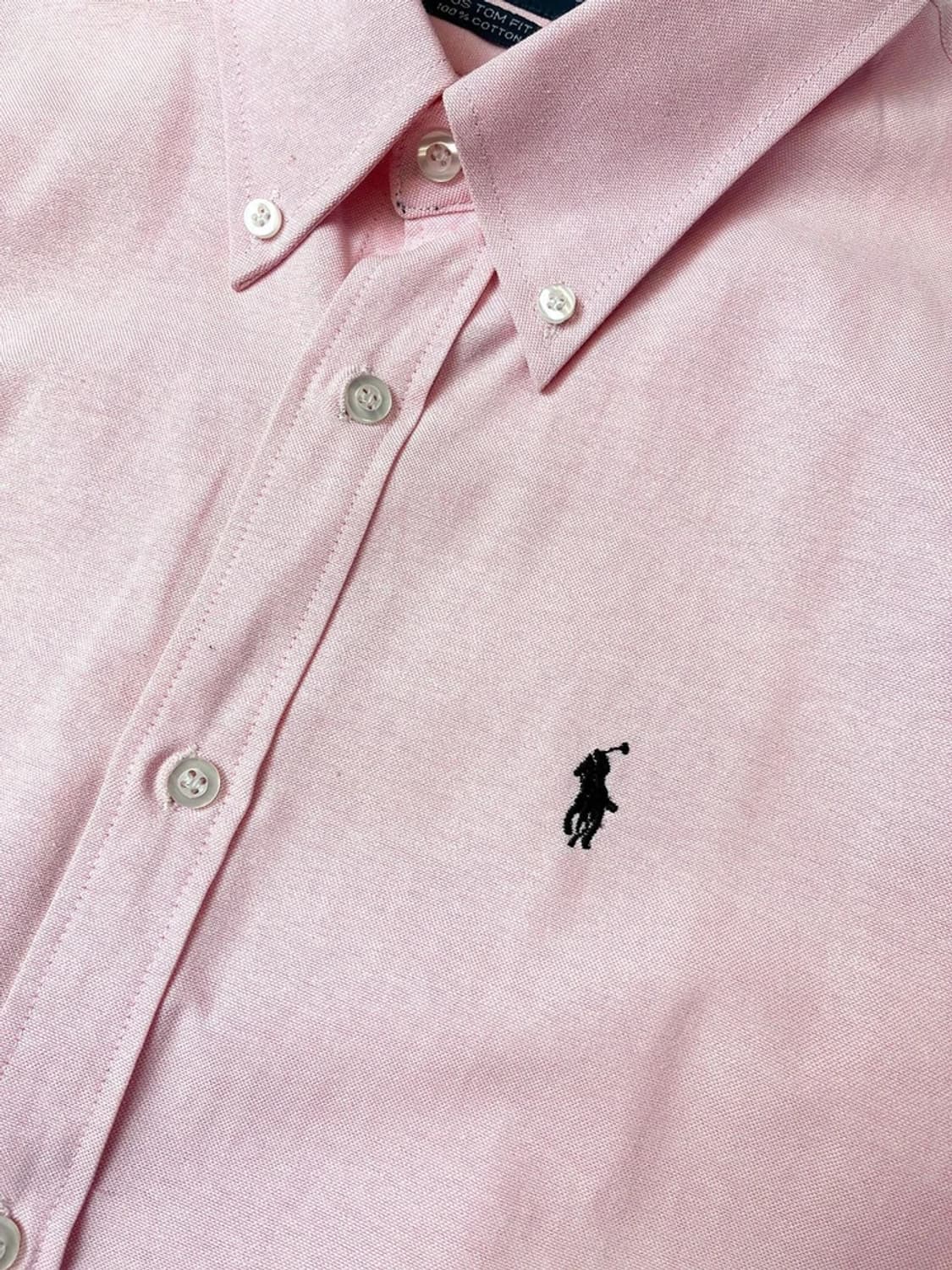폴로 랄프로렌 00s 코튼 옥스퍼드 솔리드 로고 셔츠 PN5416 상품이미지3