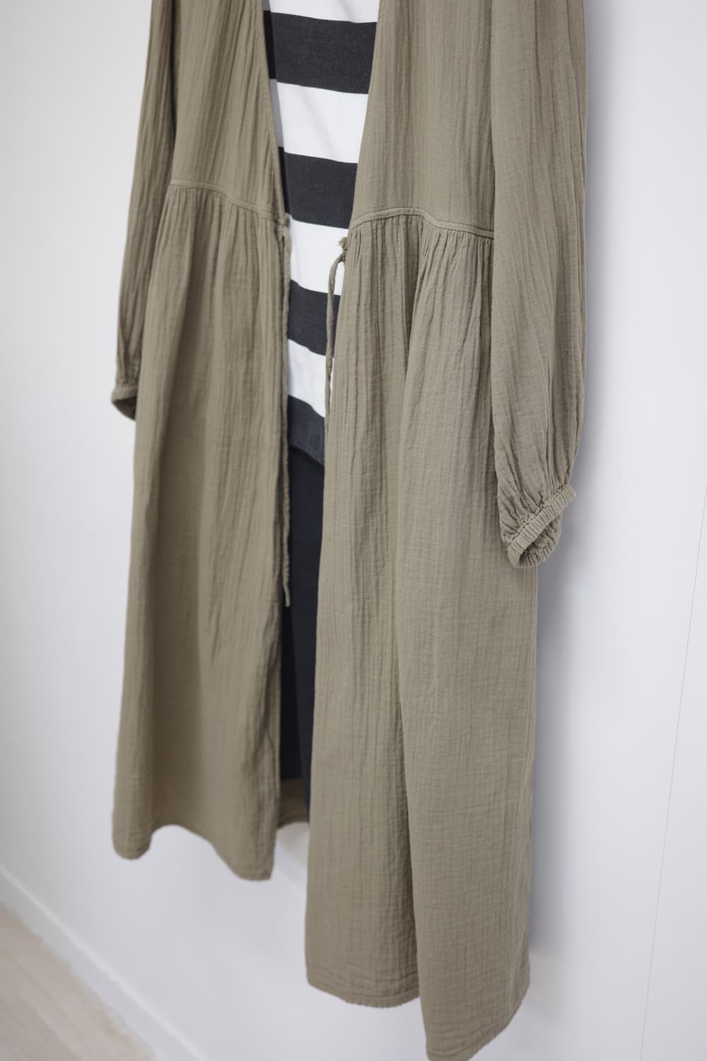 일본 빈티지 랩 원피스 카키 베이지 상품이미지2