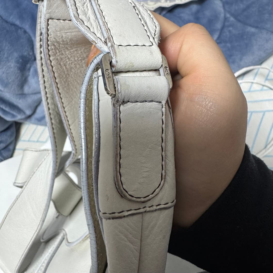 빈티지 디올 화이트 빅 새들백 크로스백 슬링백 메신저백 상품이미지10