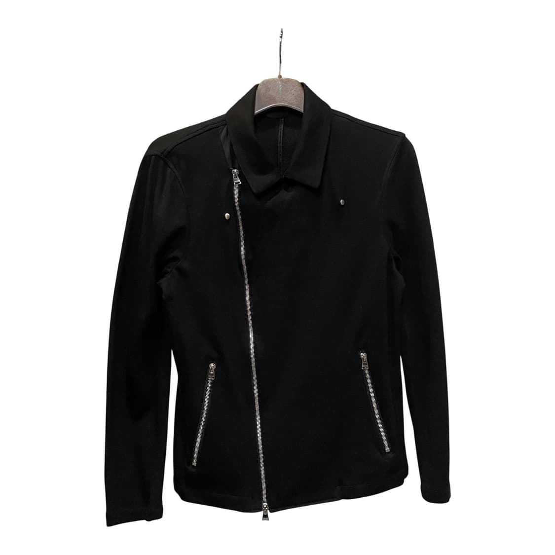 JPN VINTAGE 라이더 자켓 사선 집업 투포켓 디테일 블랙 상품이미지1