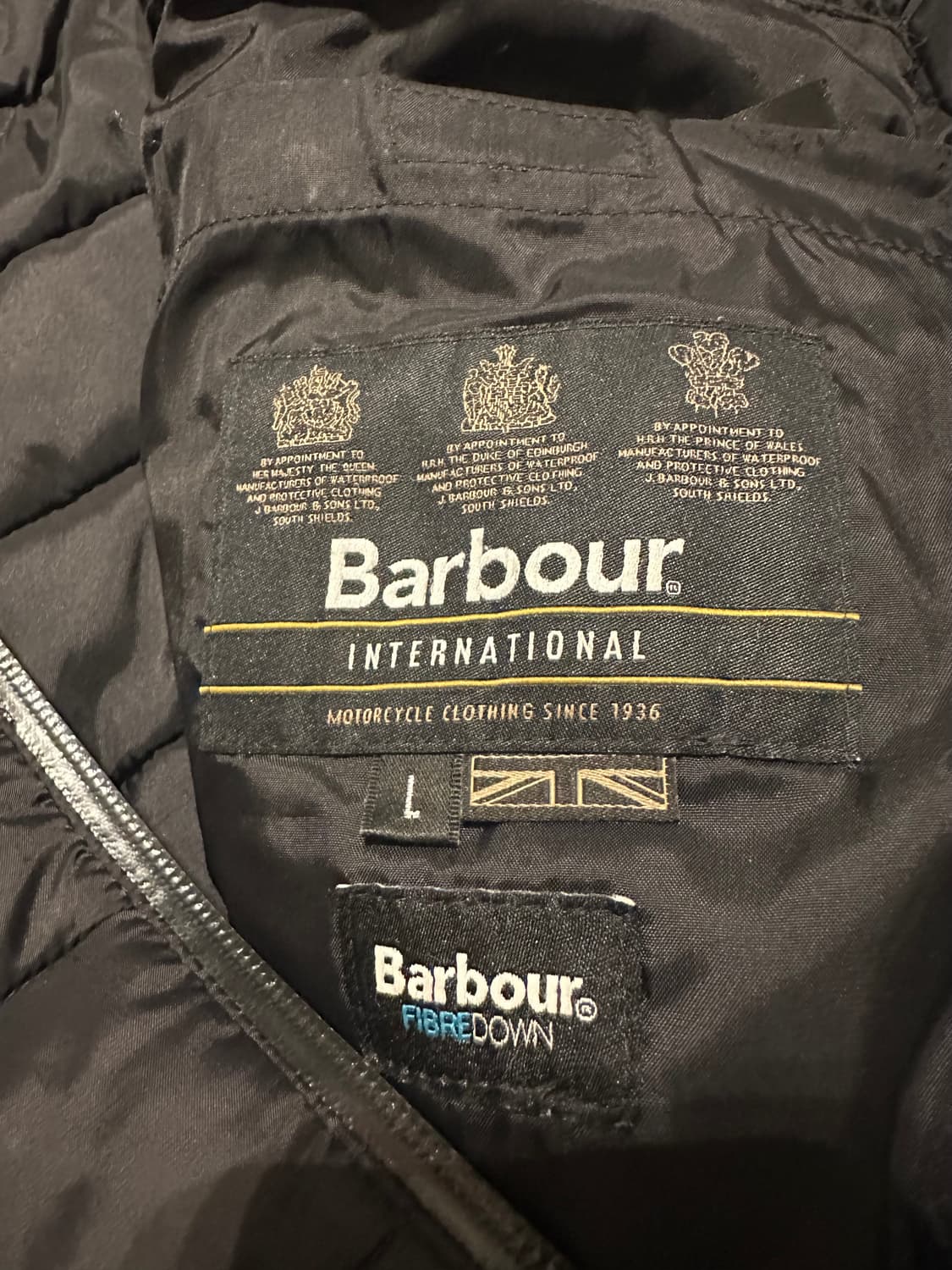 바버 Ouston 퀄팅 후드 경량패딩 L 상품이미지4