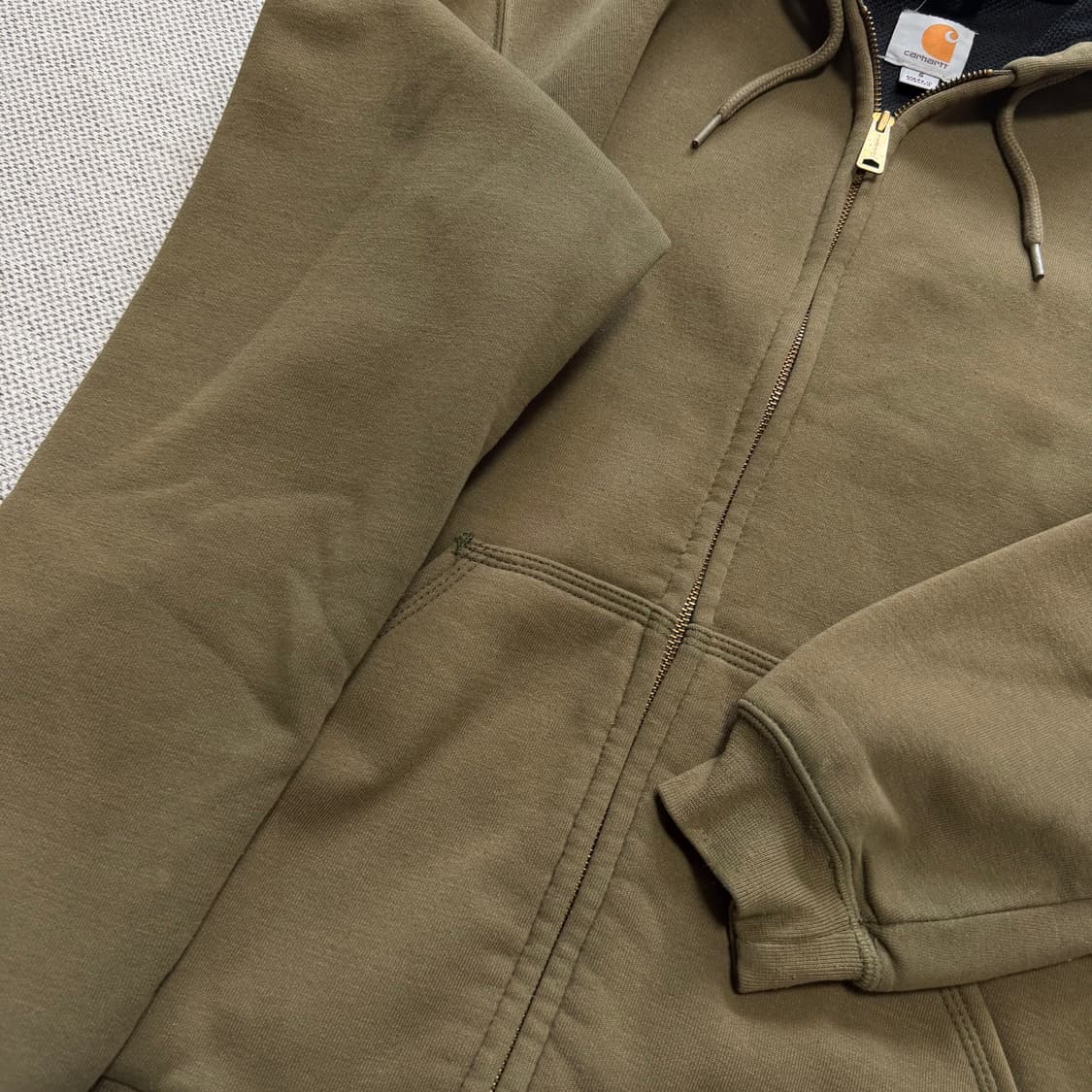 칼하트 써멀 후드집업 카키 상품이미지3