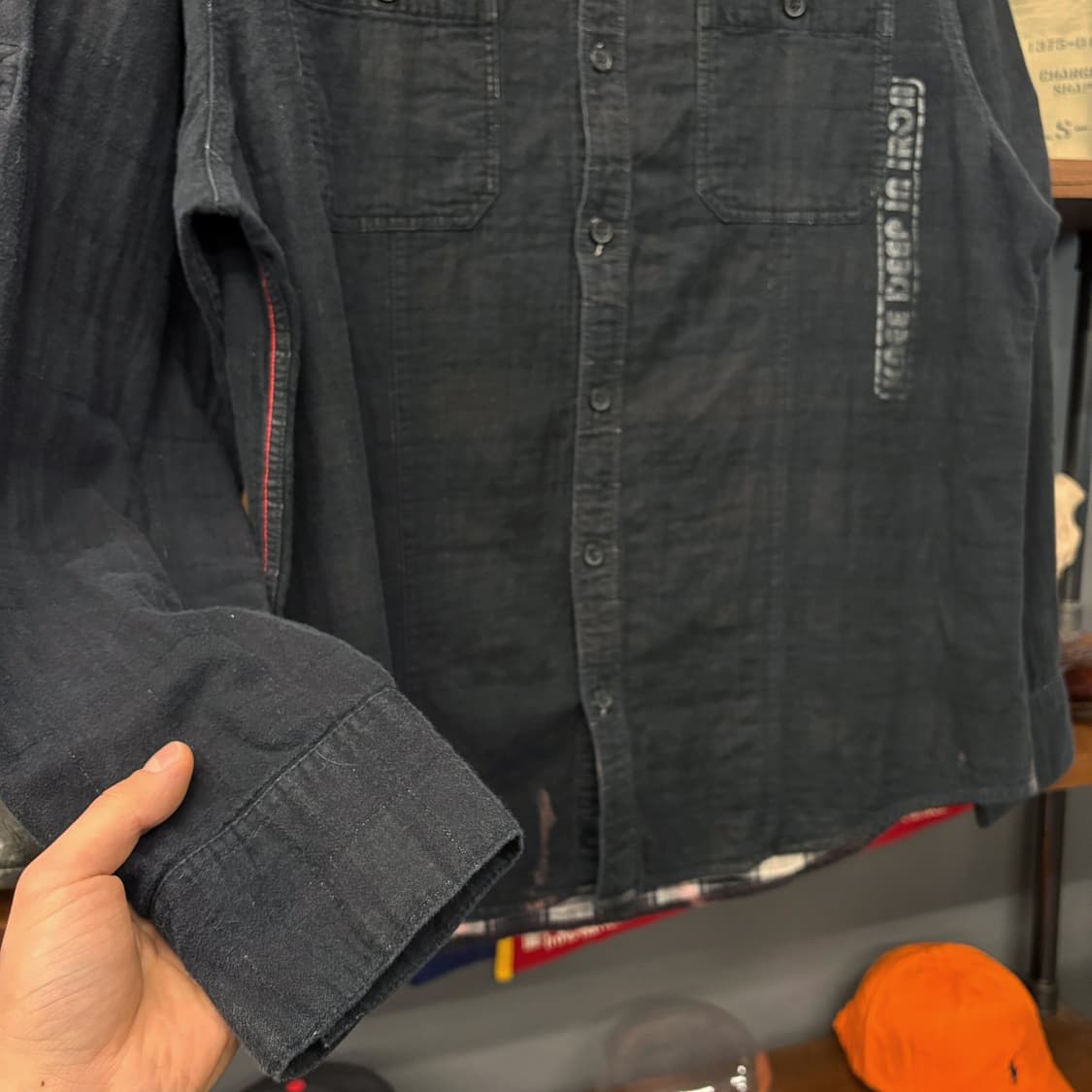 00s 할리데이비슨 Y2K 엠보싱코튼 #1 라이더 셔츠 N457 상품이미지4