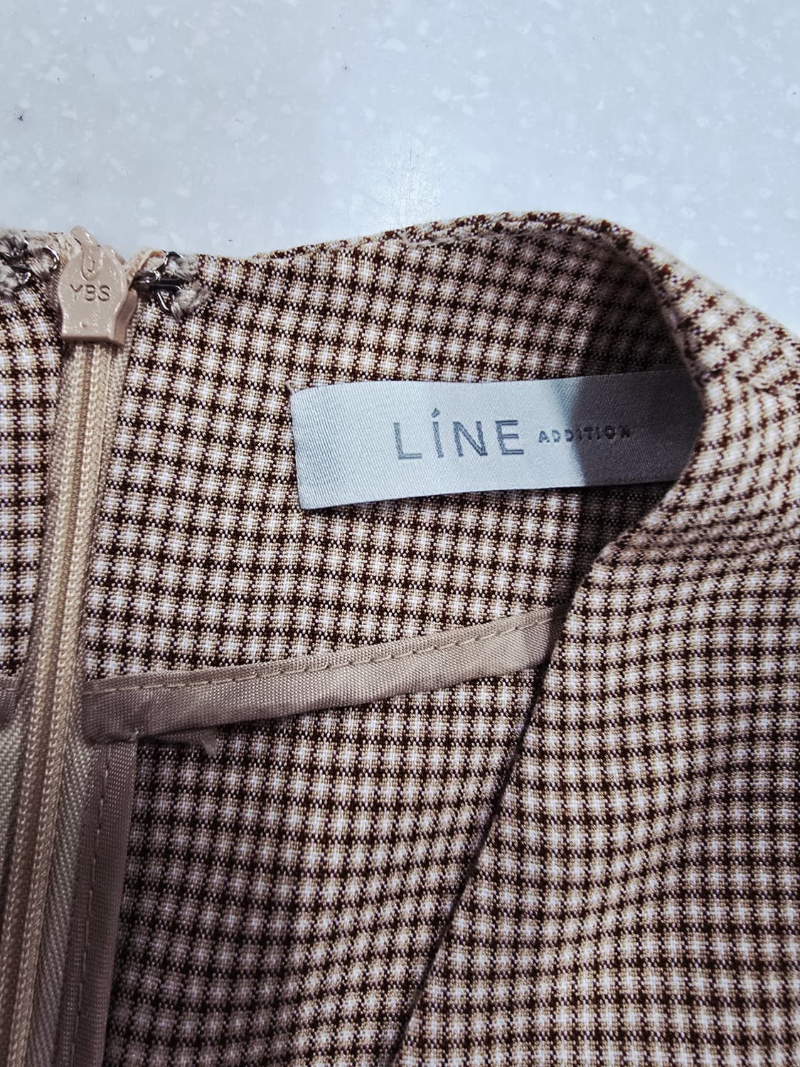 라인 체크 패턴 롱 원피스 상품이미지8