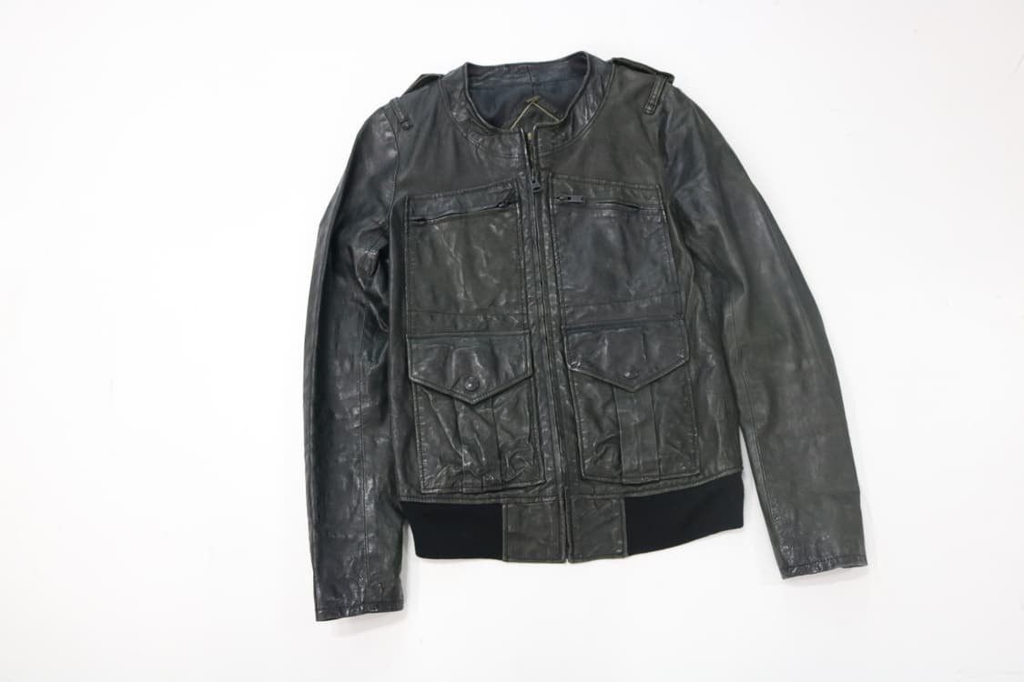 히스테릭글래머 빈티지 양가죽 램스킨 포켓 밀리터리 레더 자켓 상품이미지3