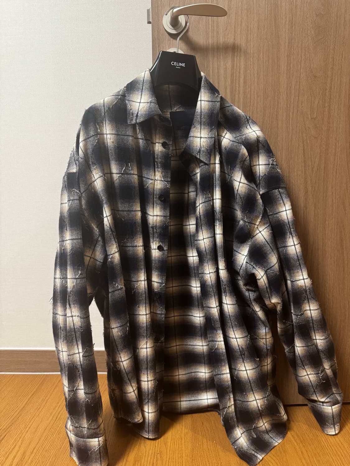 [48] 24FW 준지 아가일 셔츠 네이비 상품이미지1