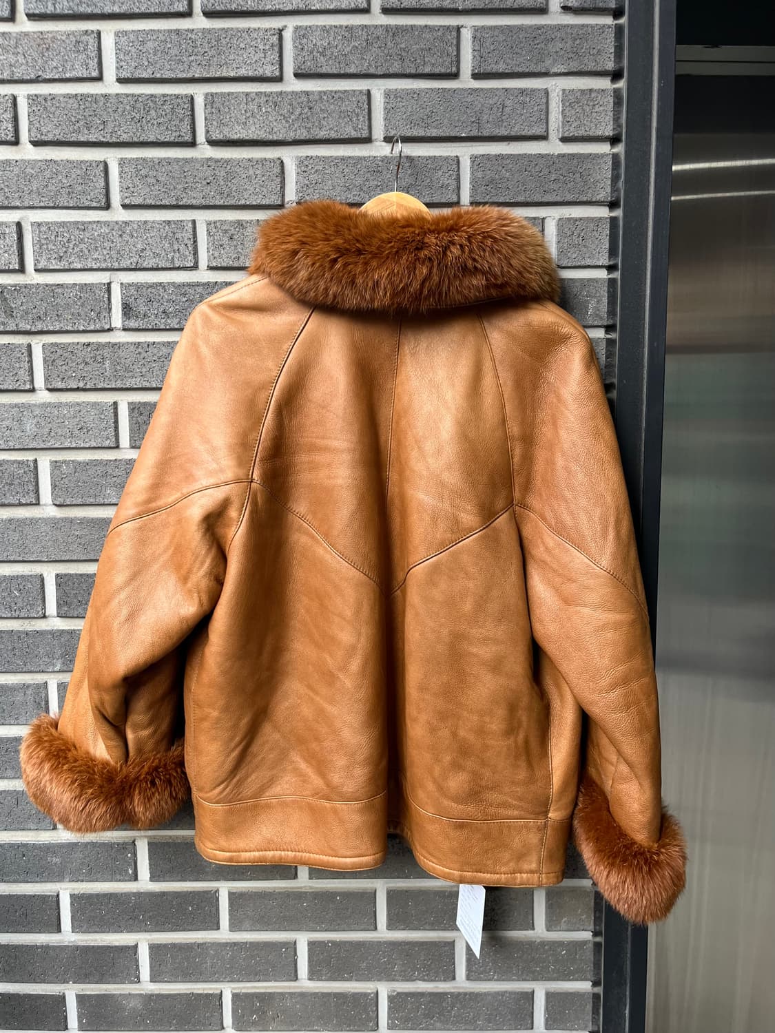 90s CAREER 폭스퍼 램스킨 자켓 브라운 상품이미지3