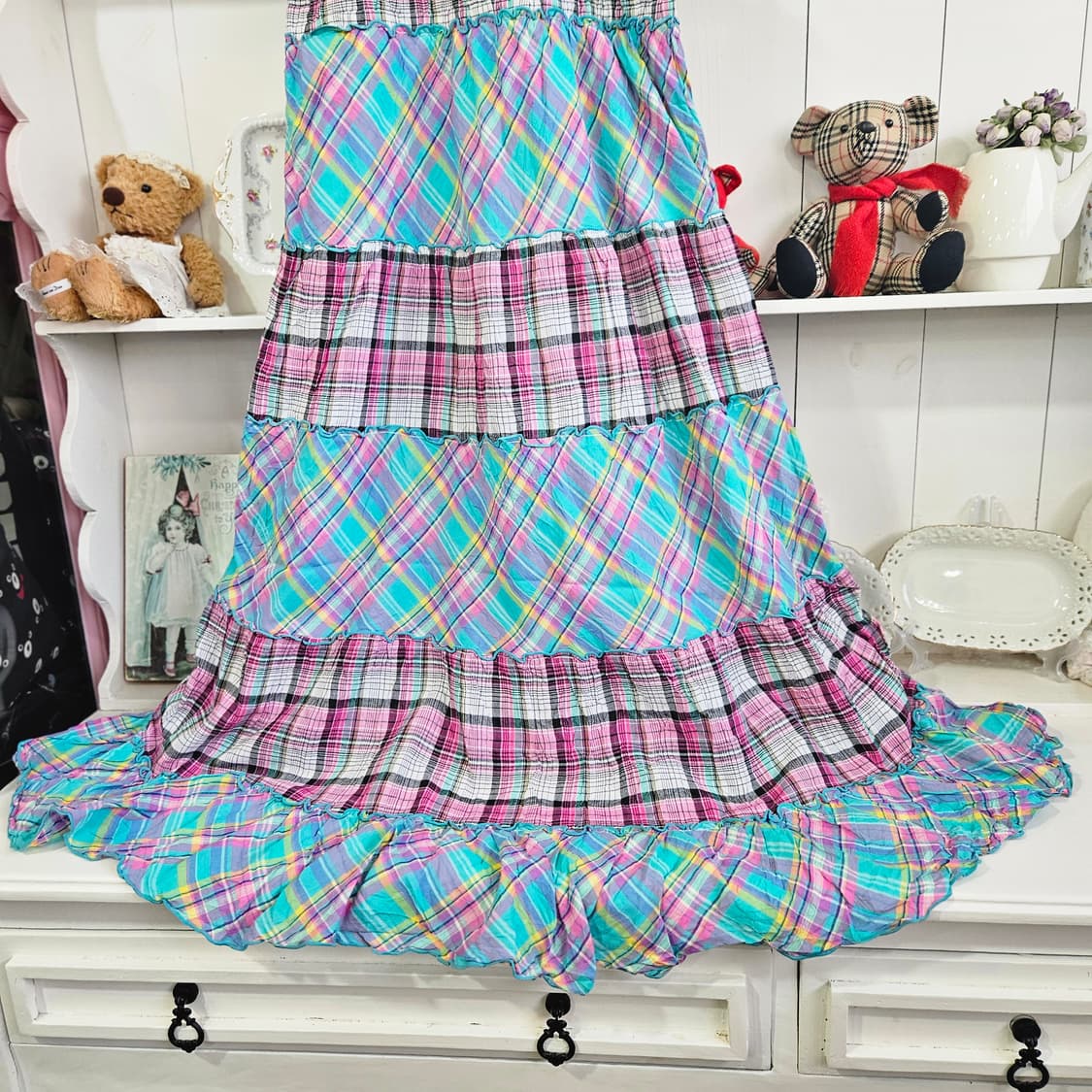 아가일 체크 믹스 캉캉 원피스 상품이미지6