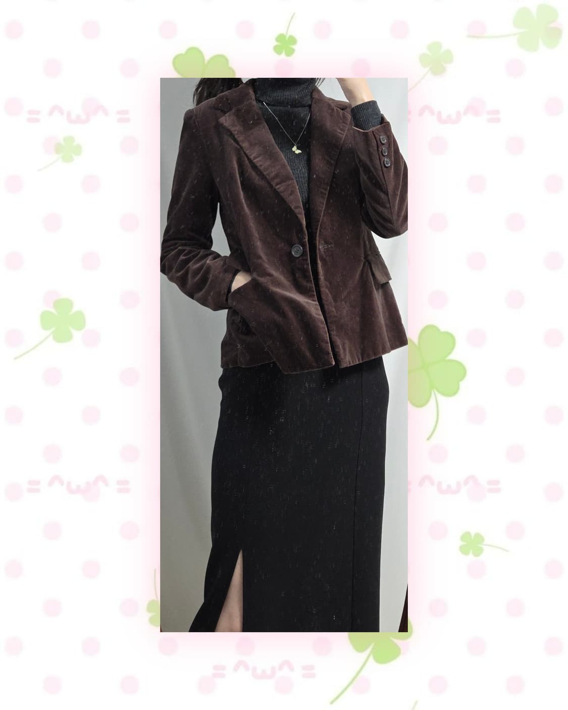 초코색 면 자켓 상품이미지5