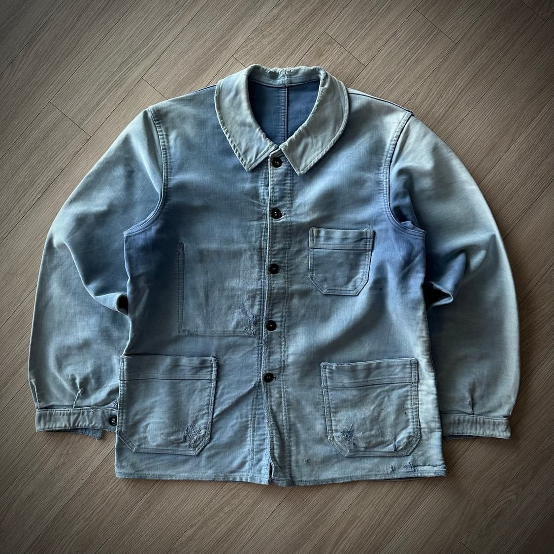 40s French Vintage Moleskin Work Jacket 상품이미지1