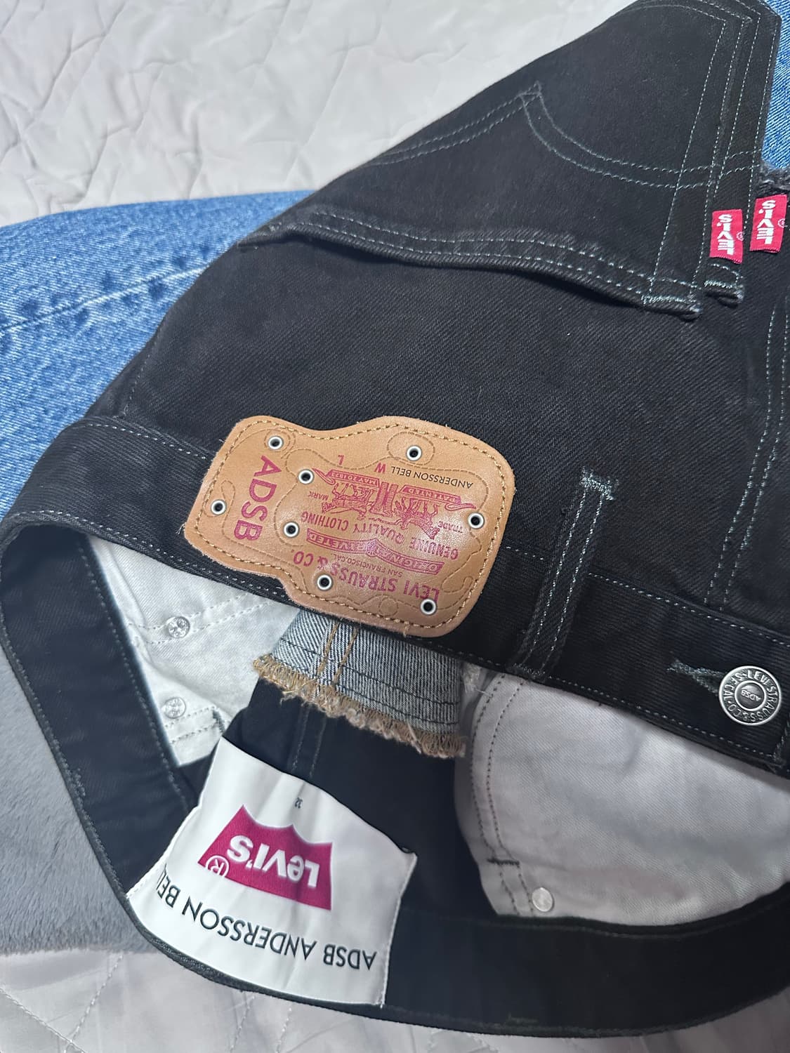 [32] 앤더슨벨 리바이스 배기진 인디고 상품이미지3