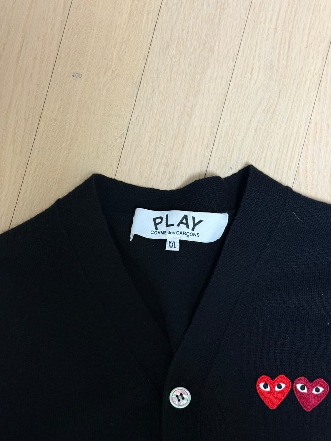 꼼데가르송 / 유니섹스 브이넥 가디건 / 블랙 / 2XL 상품이미지5