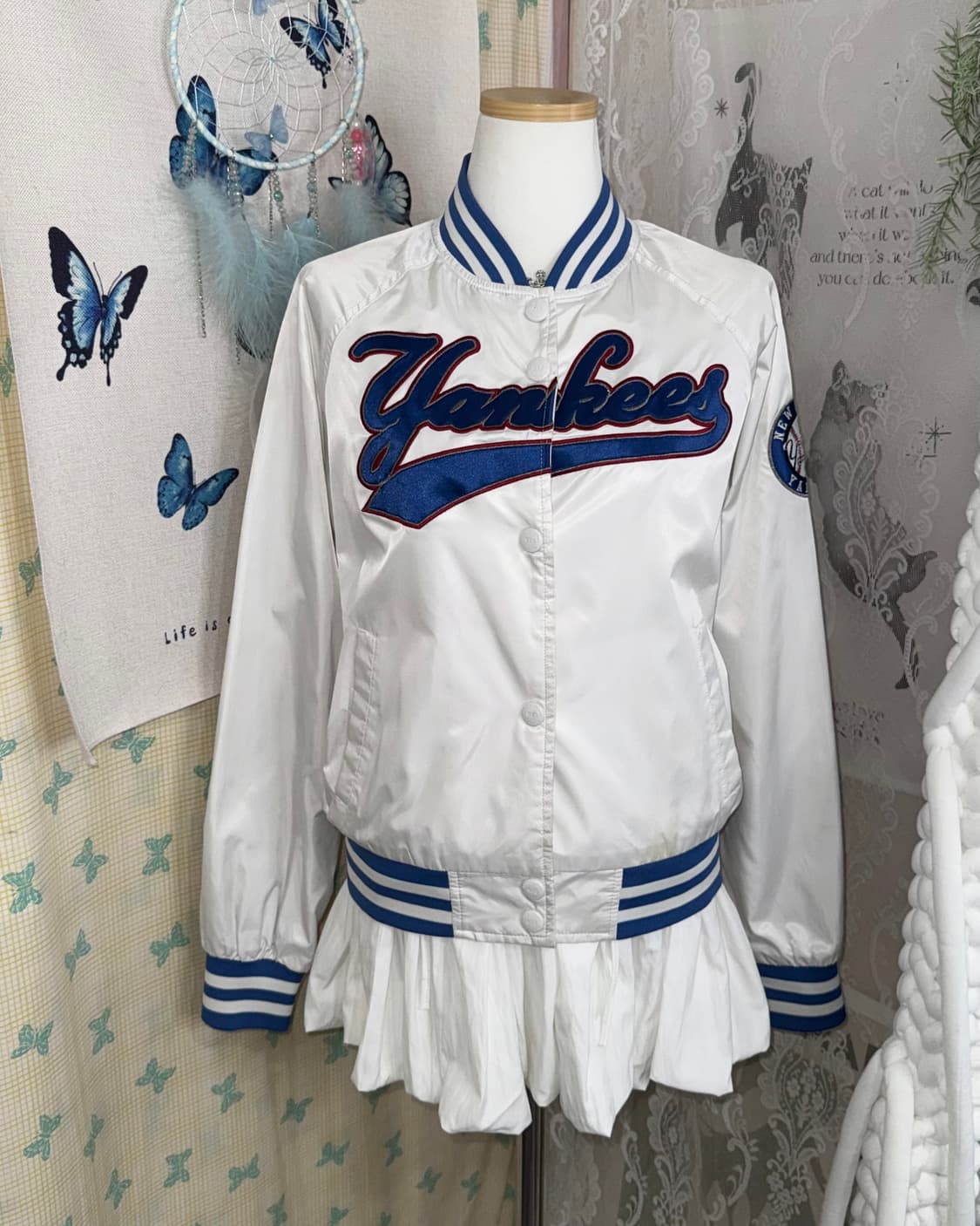 엠엘비 화이트 & 블루 양키스 야구점퍼  상품이미지7