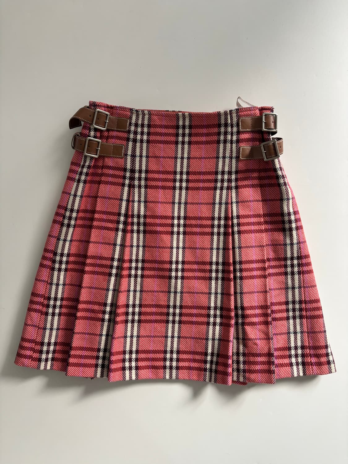 Burberry 버버리 블루라벨 핑크 노바체크 버클 스커트 상품이미지4