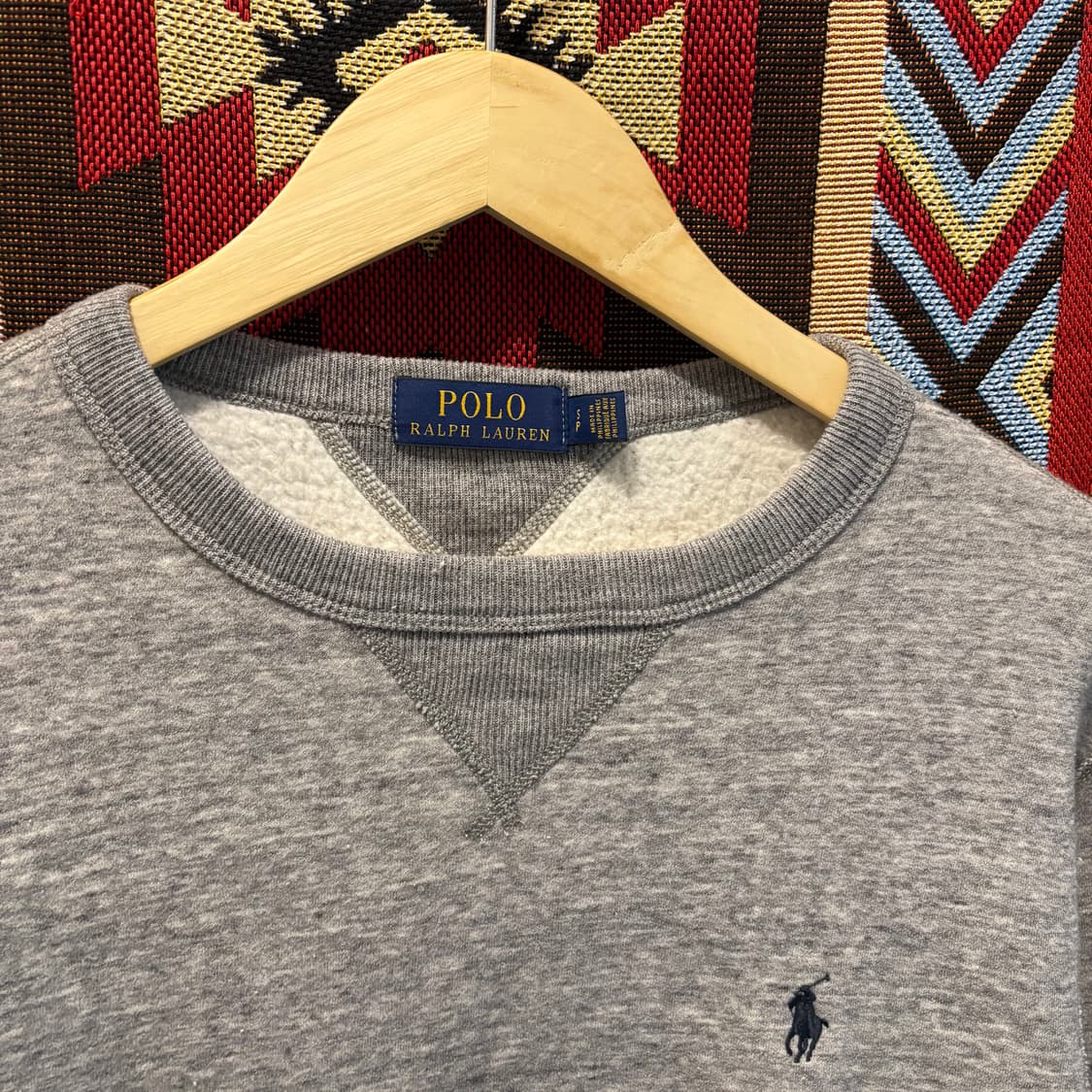 폴로 빈티지 그레이 기모 맨투맨 상품이미지2