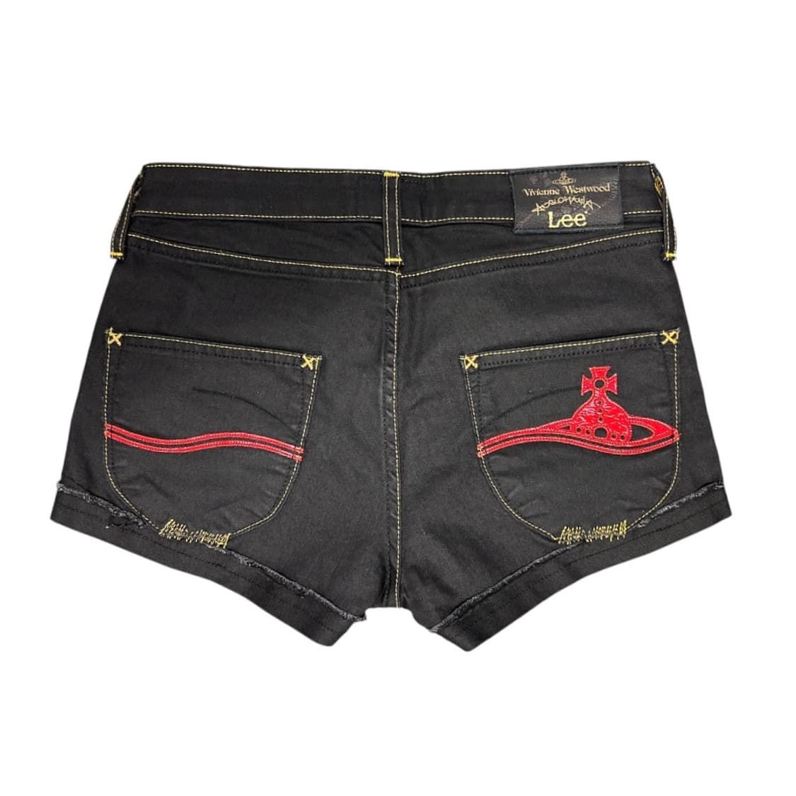 비비안웨스트우드 앵글로매니아 × Lee 오브 자수 블랙 데님 숏팬츠 상품이미지1
