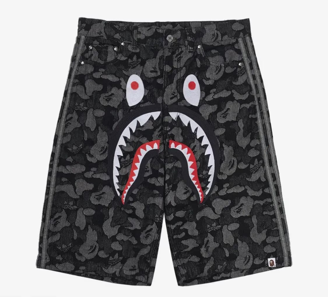 아디다스 x 베이프 샤크 데님 쇼츠 블랙 [XXXL] 미시착 새상품 상품이미지2