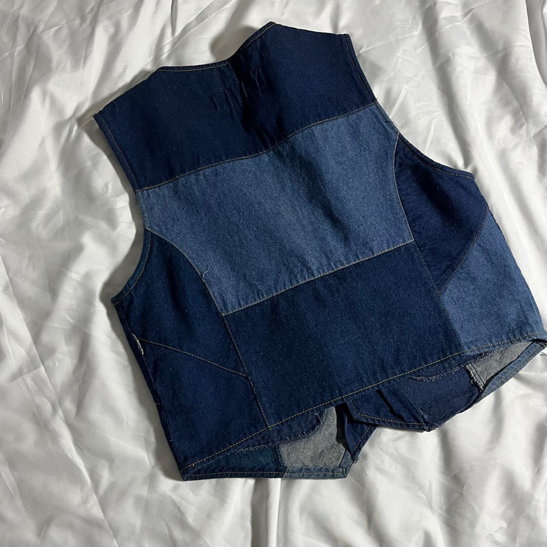 JPN . 일본빈티지 패치워크 데님 베스트 상품이미지2