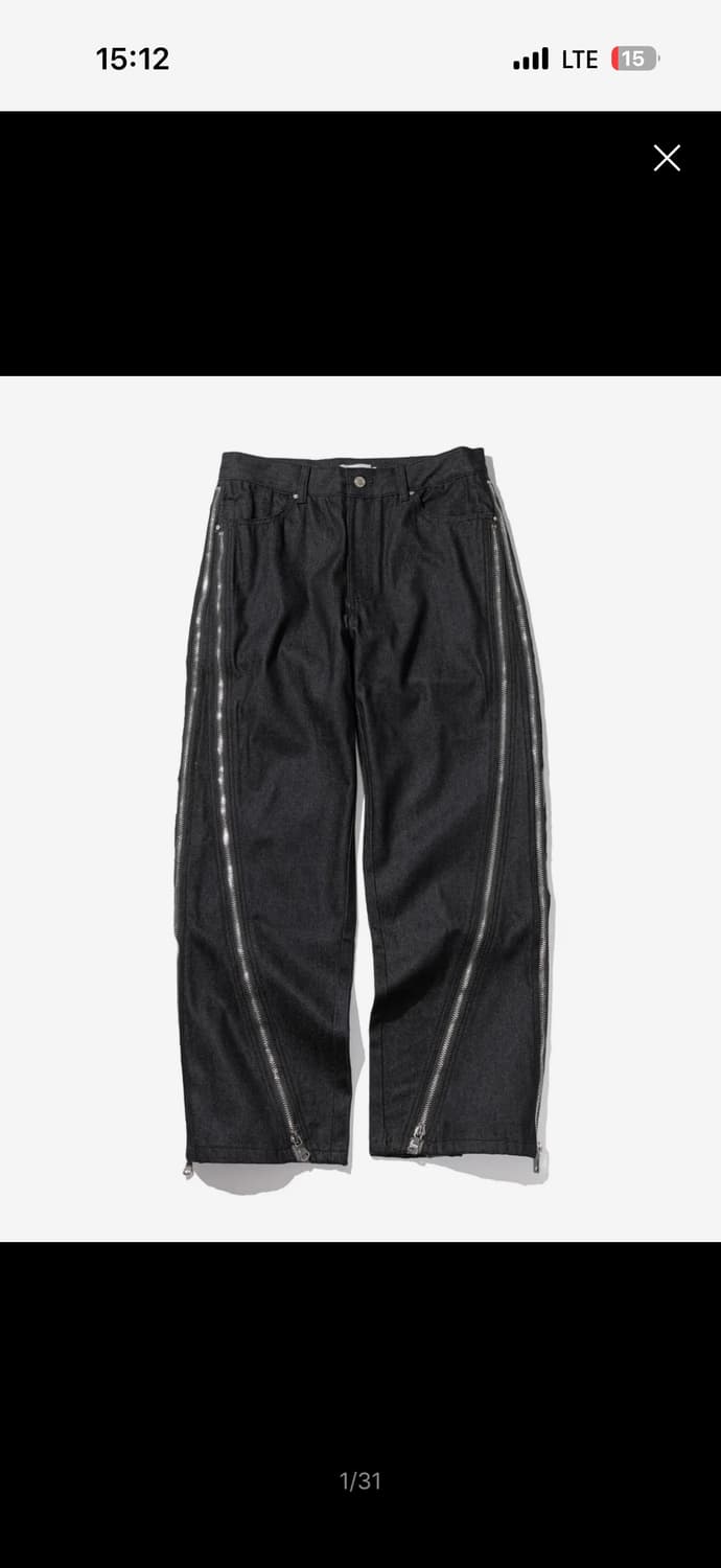 매스노운 오블리크 MS 지퍼 데님  M 상품이미지1