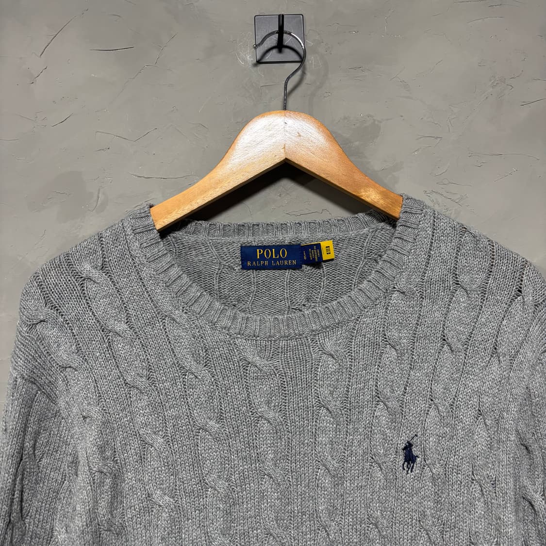 폴로 랄프로렌 신형 케이블 니트 회색 그레이 상품이미지2