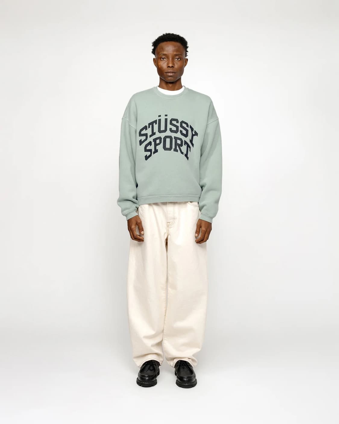 스투시 빅 크랙클 스포츠 크루 라이트 블루 상품이미지3