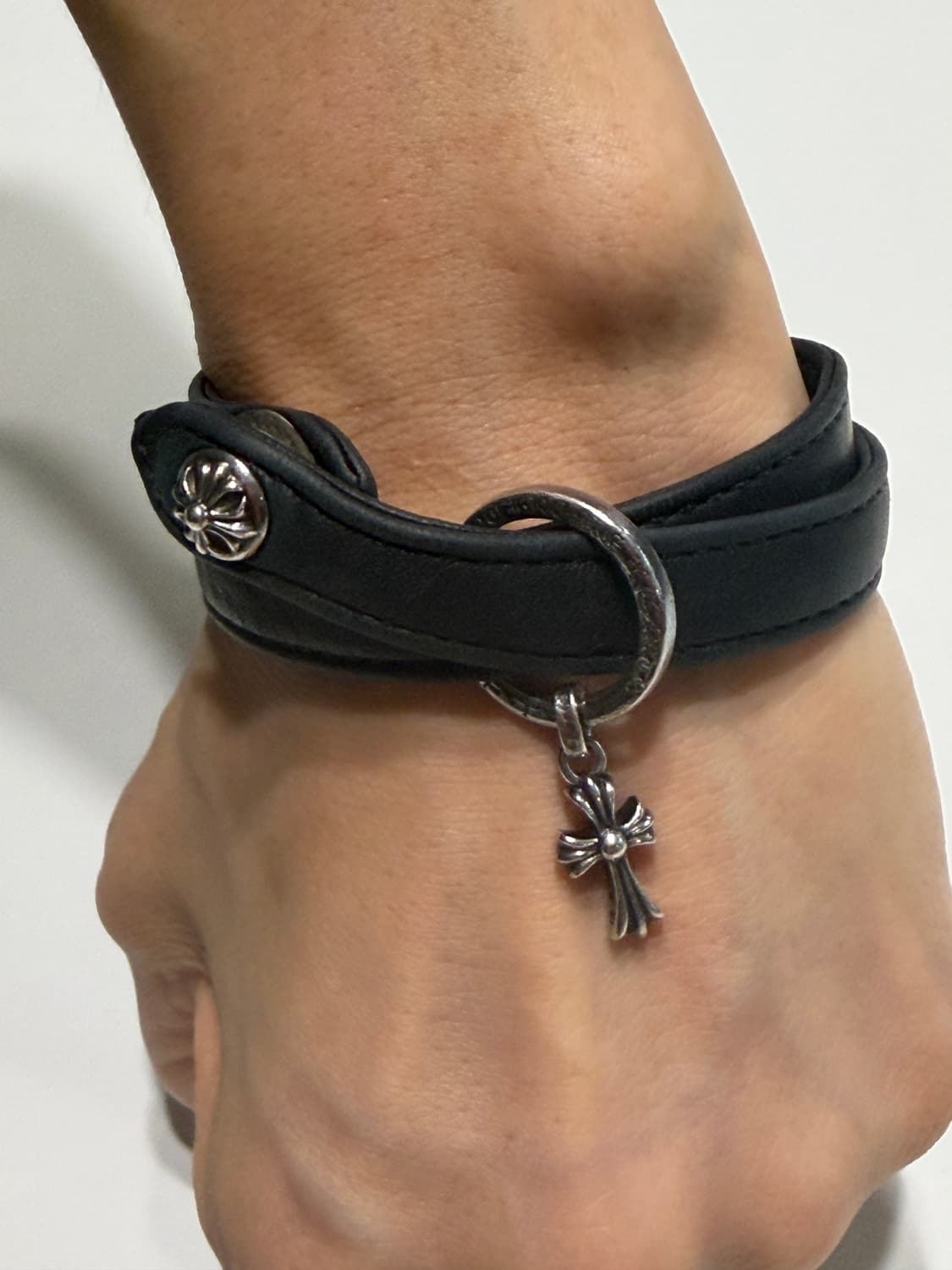 크롬하츠 가죽 실버링 팔찌 상품이미지2