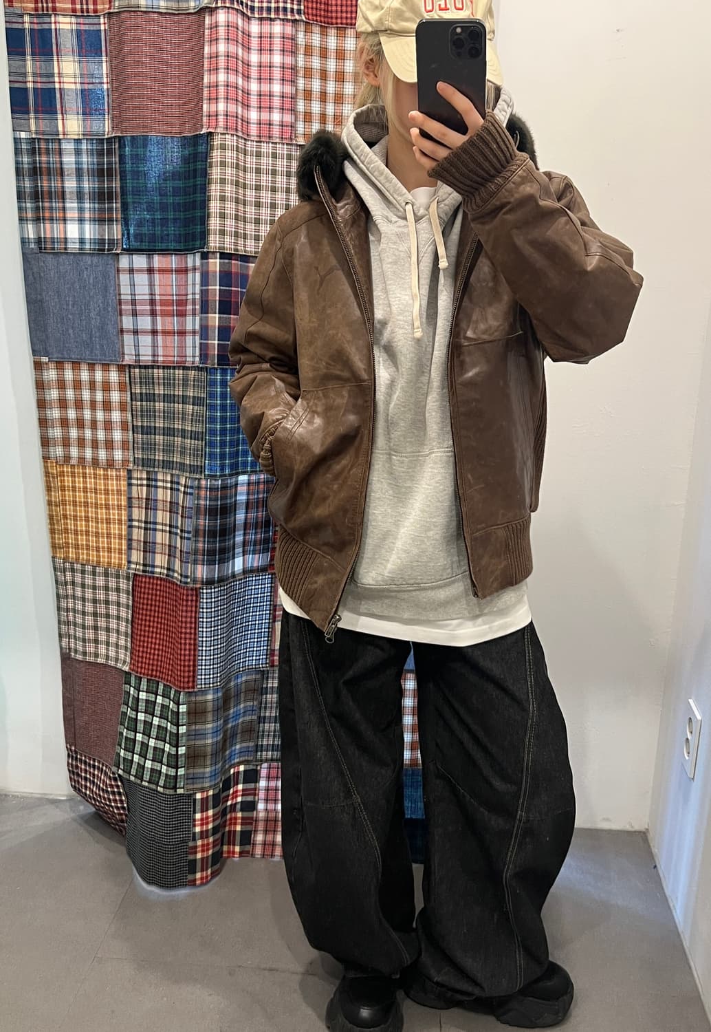 퓨마 브라운 레더자켓 상품이미지2