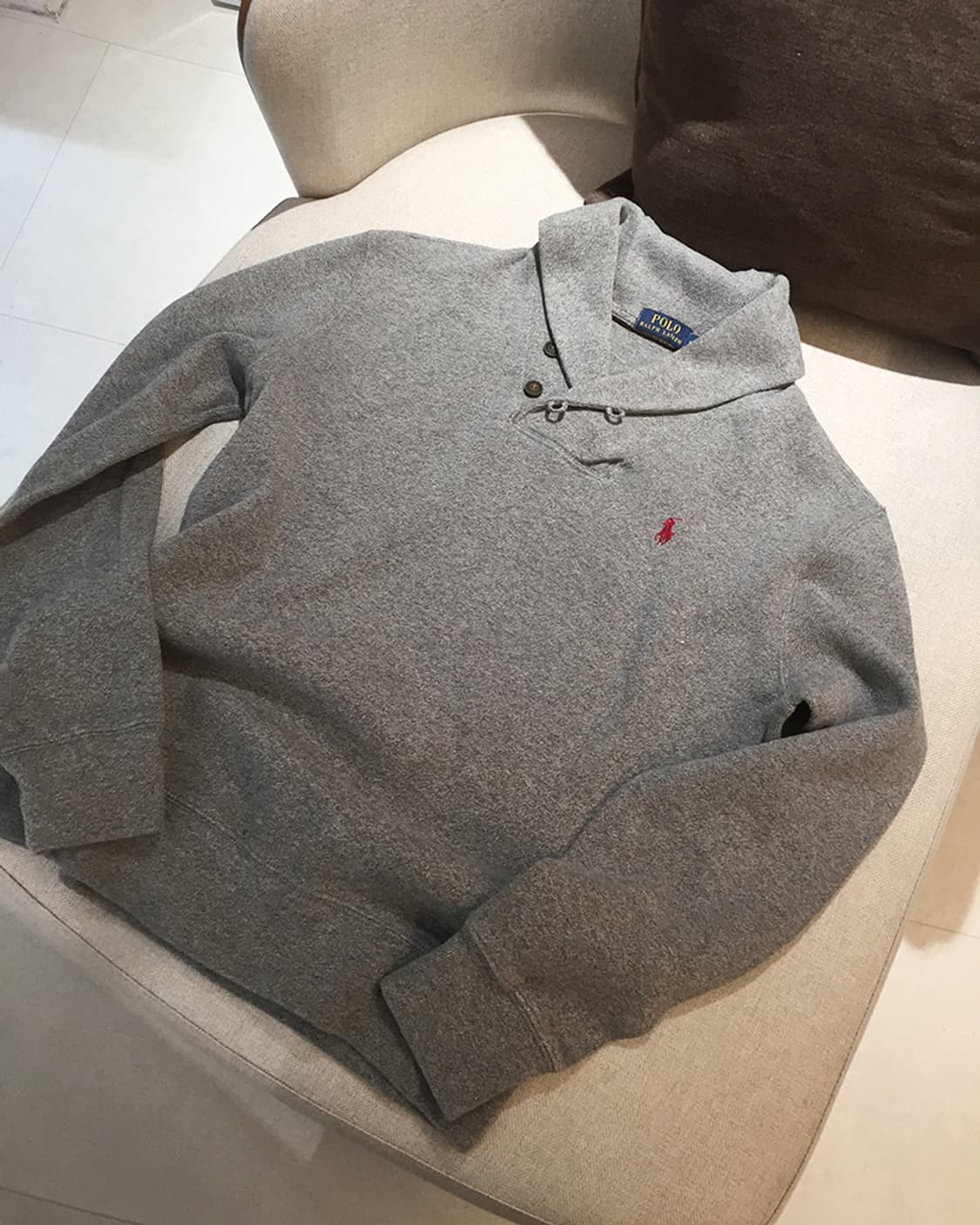 (MAN) 폴로랄프로렌 숄카라 스웻맨투맨 L  상품이미지3