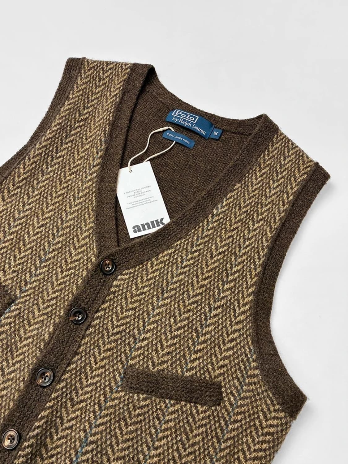 폴로 랄프로렌 00s 헤링본 램스울 니트 조끼 PN5132 상품이미지2