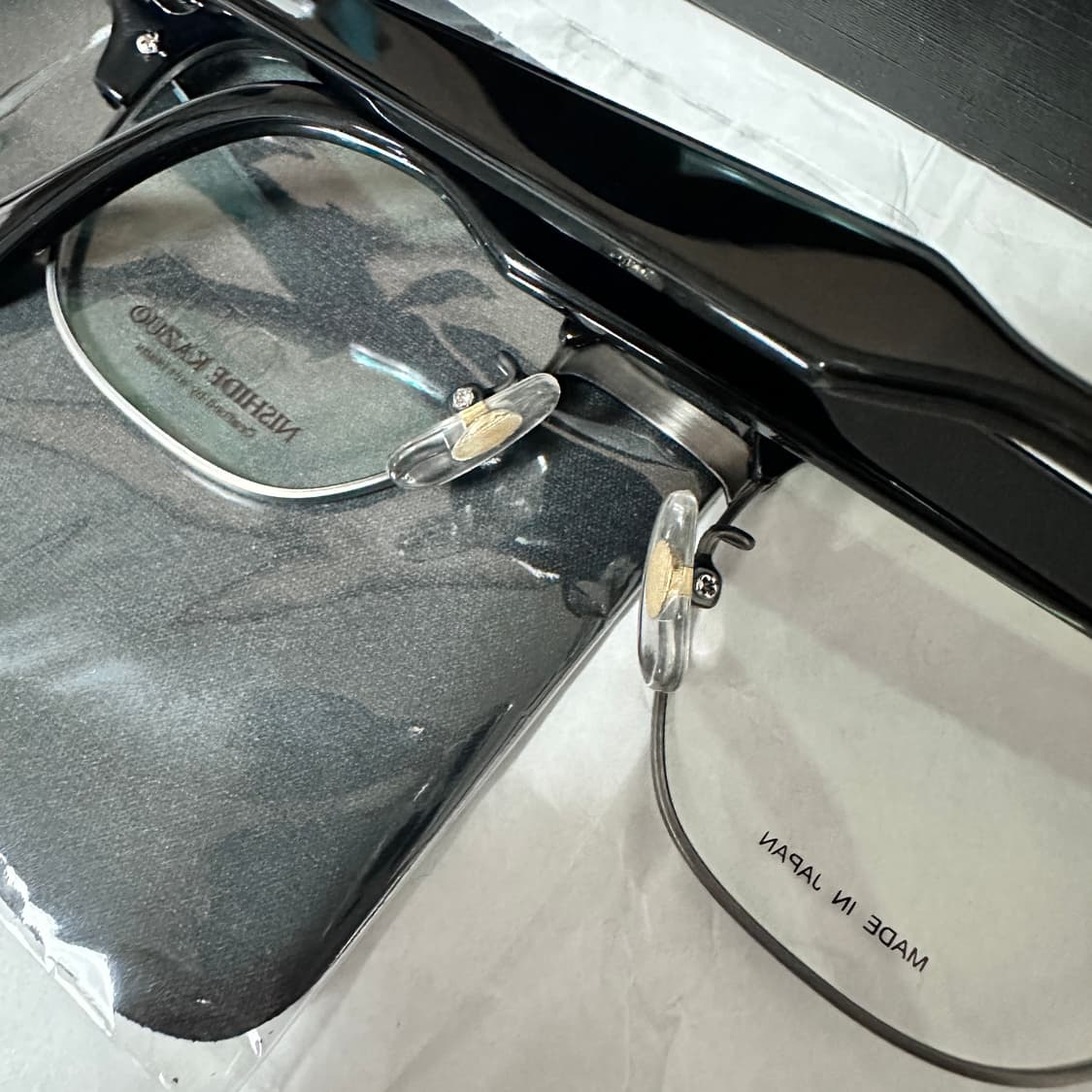 니시데카즈오 브로우라인2 엔틱실버 새상품 일본 하우스브랜드 안경 반뿔테 상품이미지6