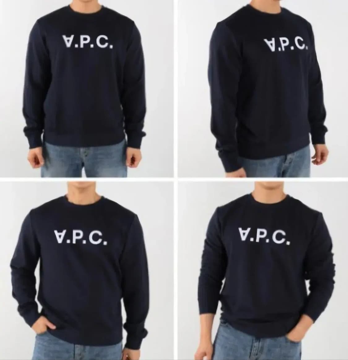 A.P.C. V.P.C. 로고 맨투맨 네이비/회색 상품이미지5