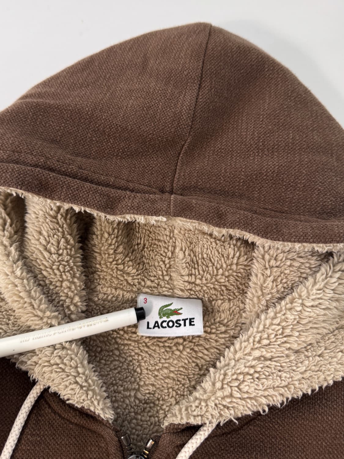 라코스테 루즈핏 브라운 양털라이닝 후드집업  상품이미지5