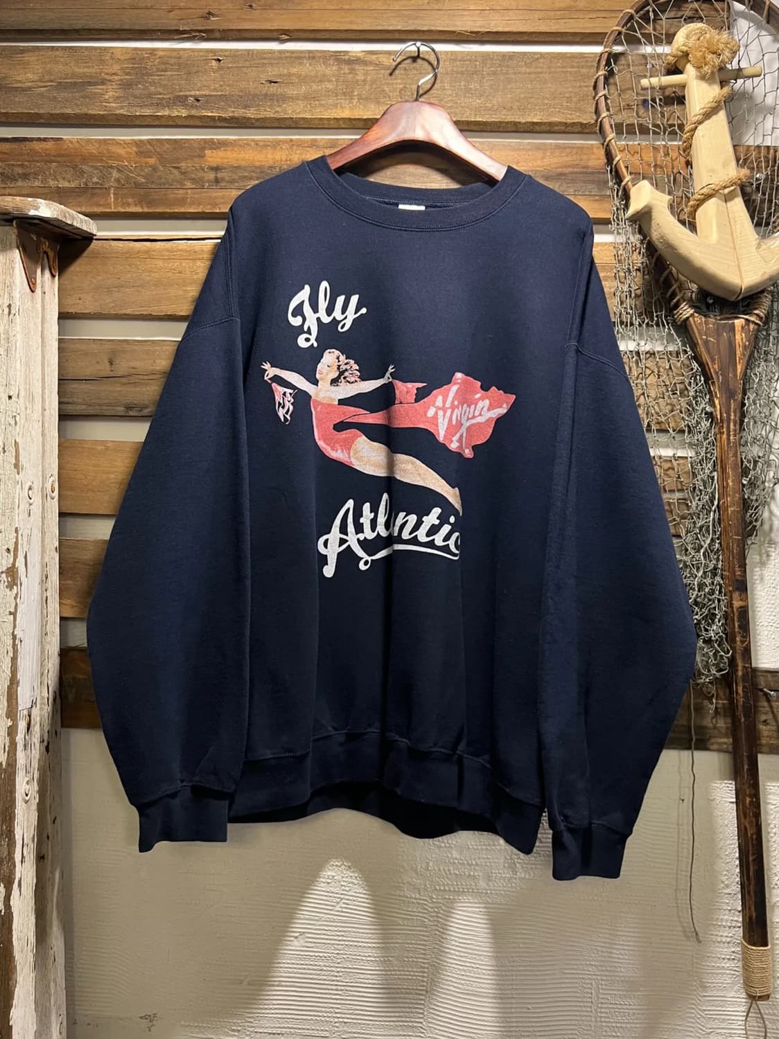 [XL]USA 빈티지 Fly Atlantic 네이비 스웻셔츠 상품이미지1