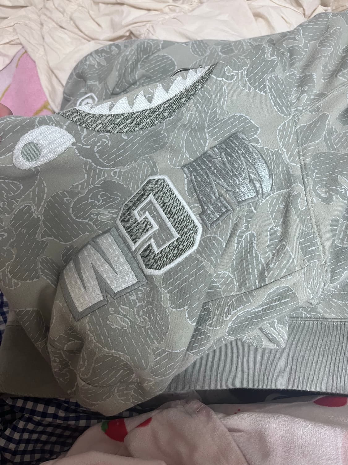 베이프 알파인더스트리 샤크 후드 집업 L 상품이미지6