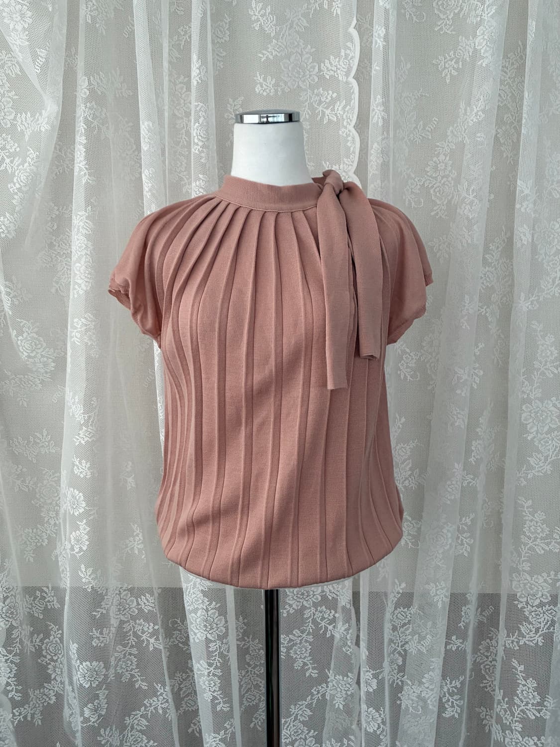 95) 막스마라 MAX MARA 핀턱 하프 니트 핑크 상품이미지1