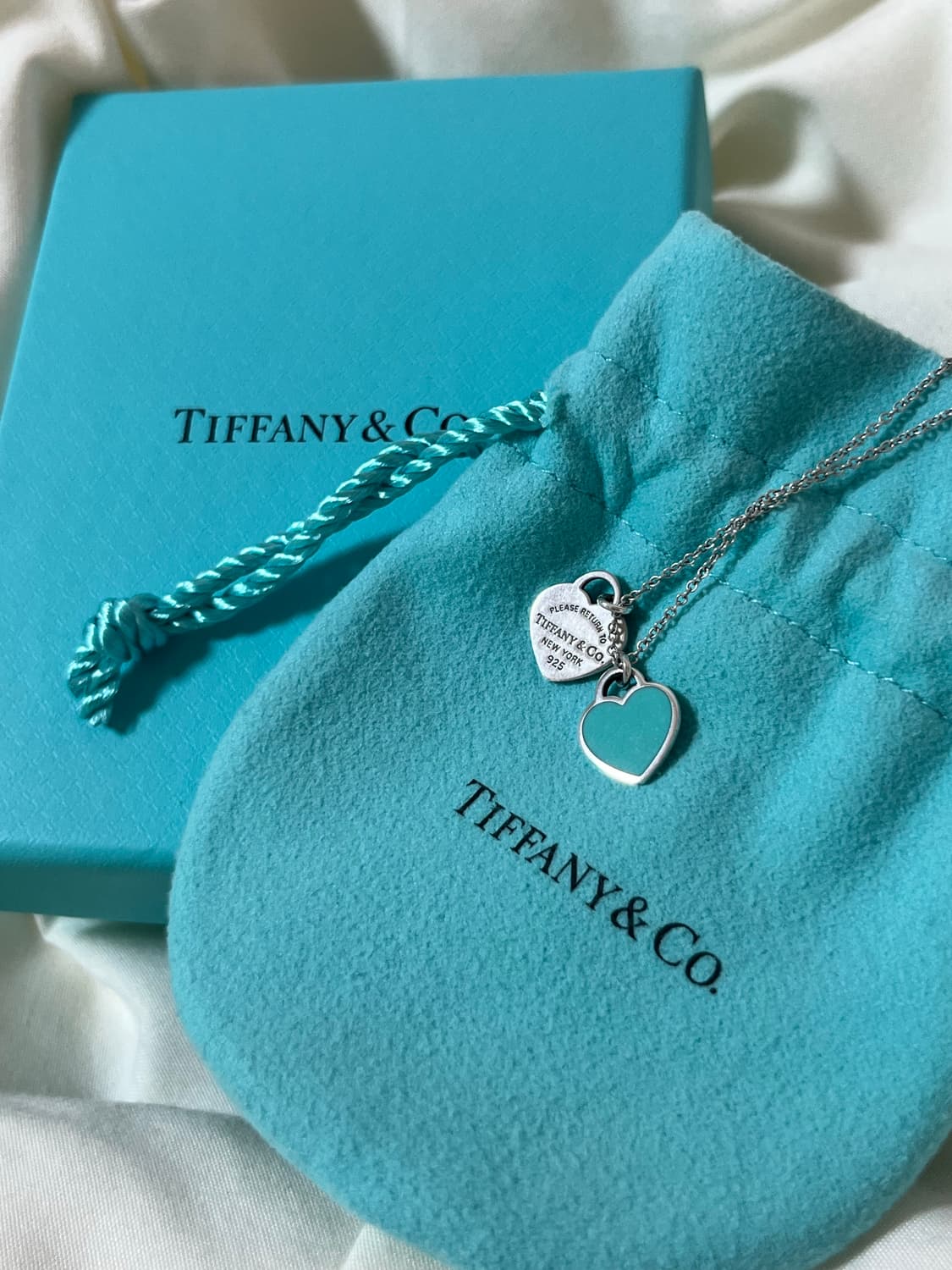 티파니앤코 리턴투 더블하트 미니 민트 목걸이 상품이미지2
