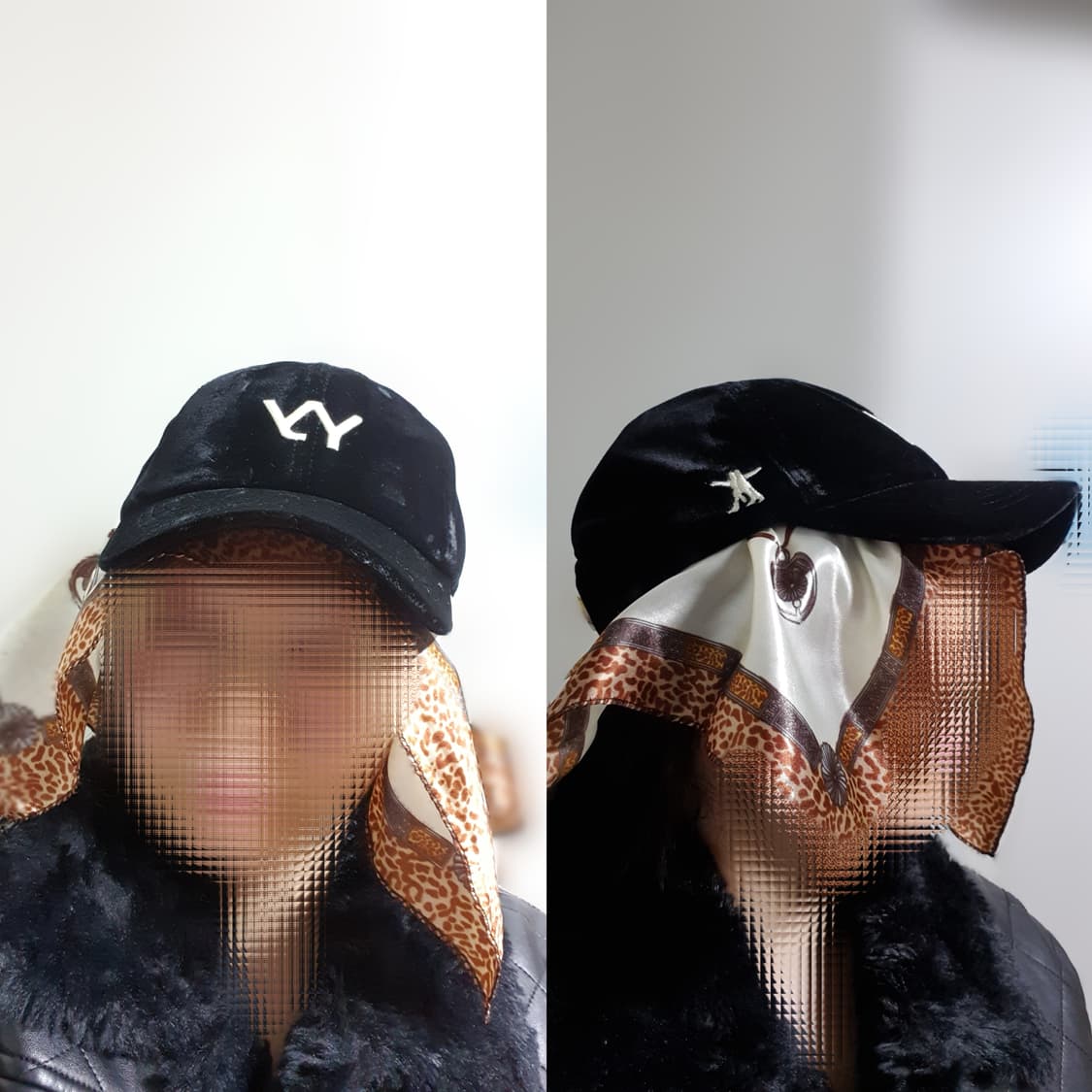 블랙 옐로우 오픈와이와이 벨벳 볼캡 모자  상품이미지9