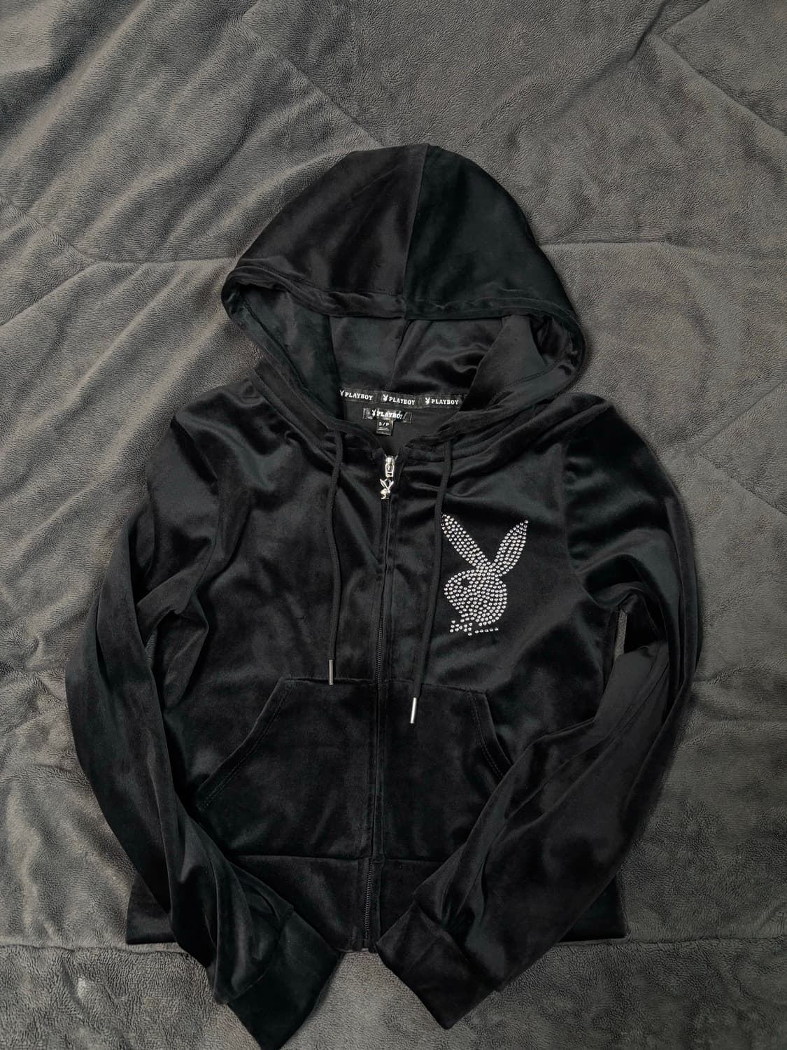 Playboy 플레이보이 벨벳 후드집업 여자S 상품이미지1