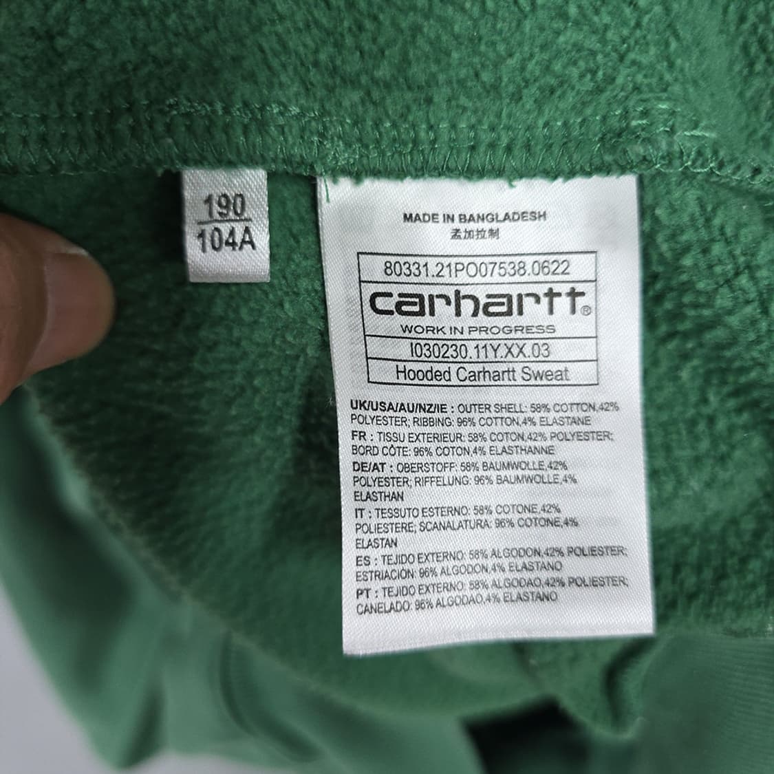 남성 칼하트 Carhartt WIP 로고 자수 후드티 XXL 상품이미지9