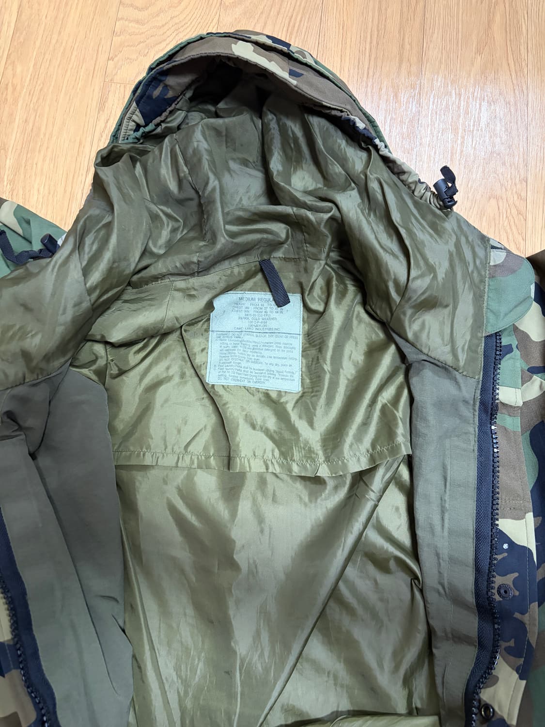 [M-R] 미군 고어텍스 야상 점퍼 카모 우드랜드 상품이미지5