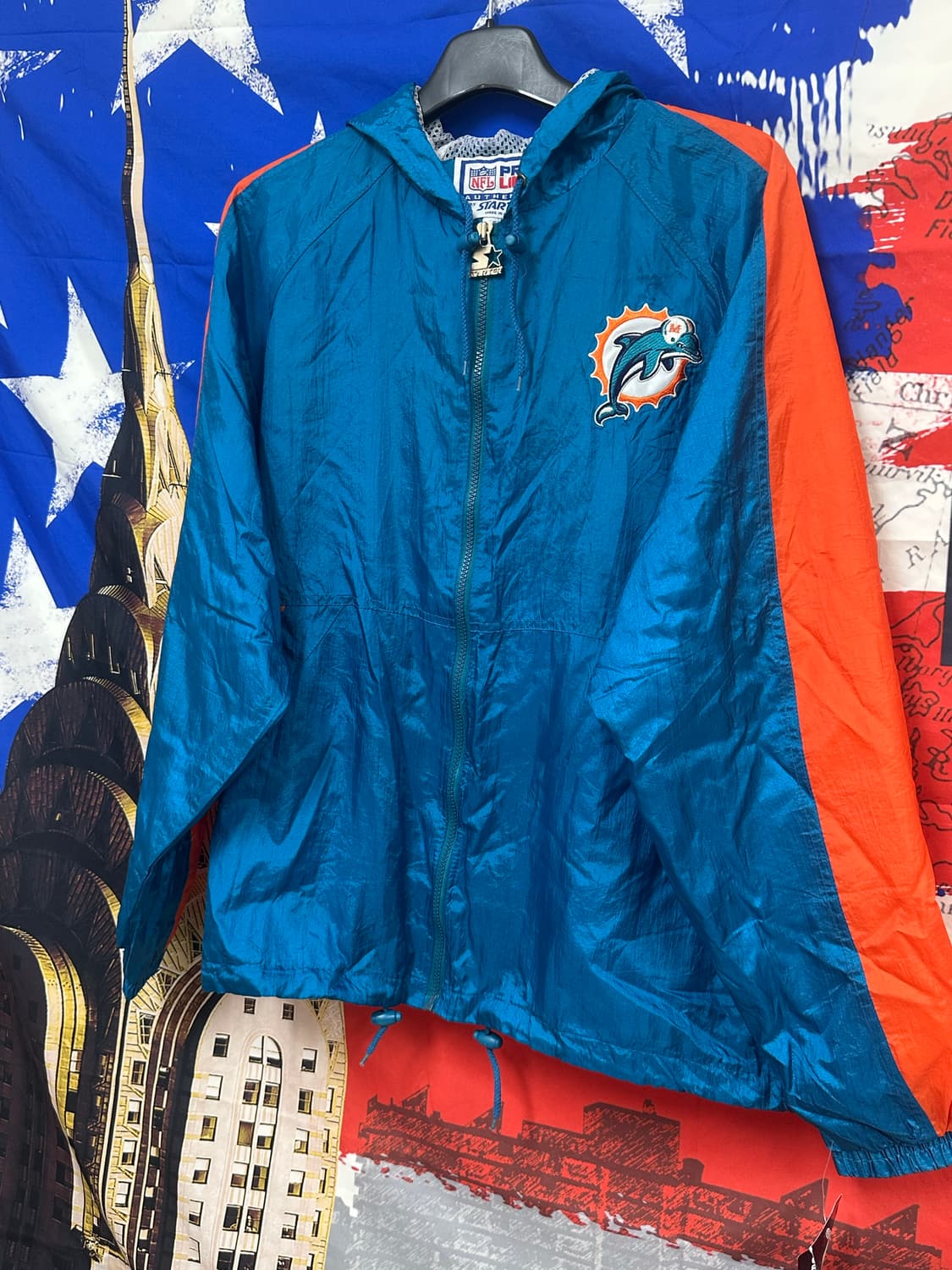 새상품 올드스쿨 스타터 NFL돌핀마이애미 트레이닝셋업 L100 상품이미지2