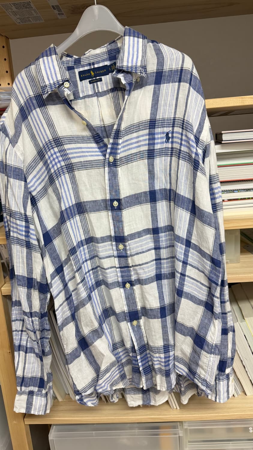 폴로 랄프로렌 체크 린넨 셔츠 상품이미지1