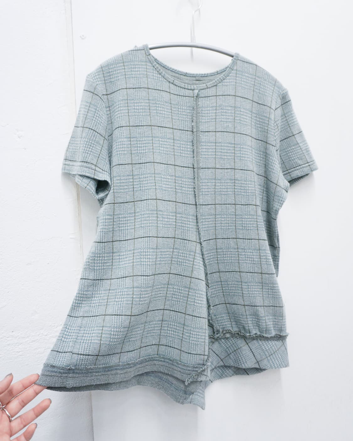Y’S asymmetrical check short sleeve top  상품이미지3