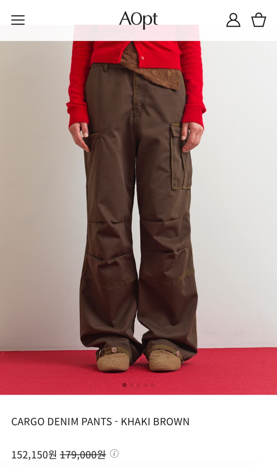아옵트 aopt 카고팬츠 브라운 s 상품이미지1