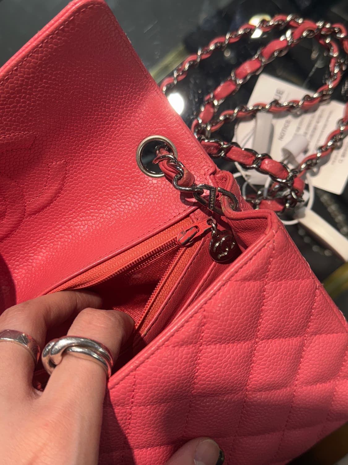 샤넬 핑크 캐비어 미니 쁘띠삭 (단품) 상품이미지6