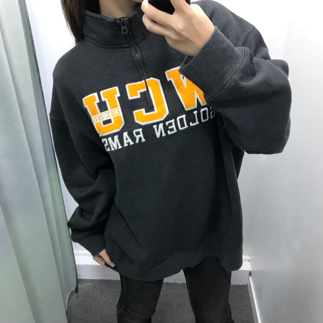 잔스포츠 차콜 반집업 맨투맨 상품이미지2