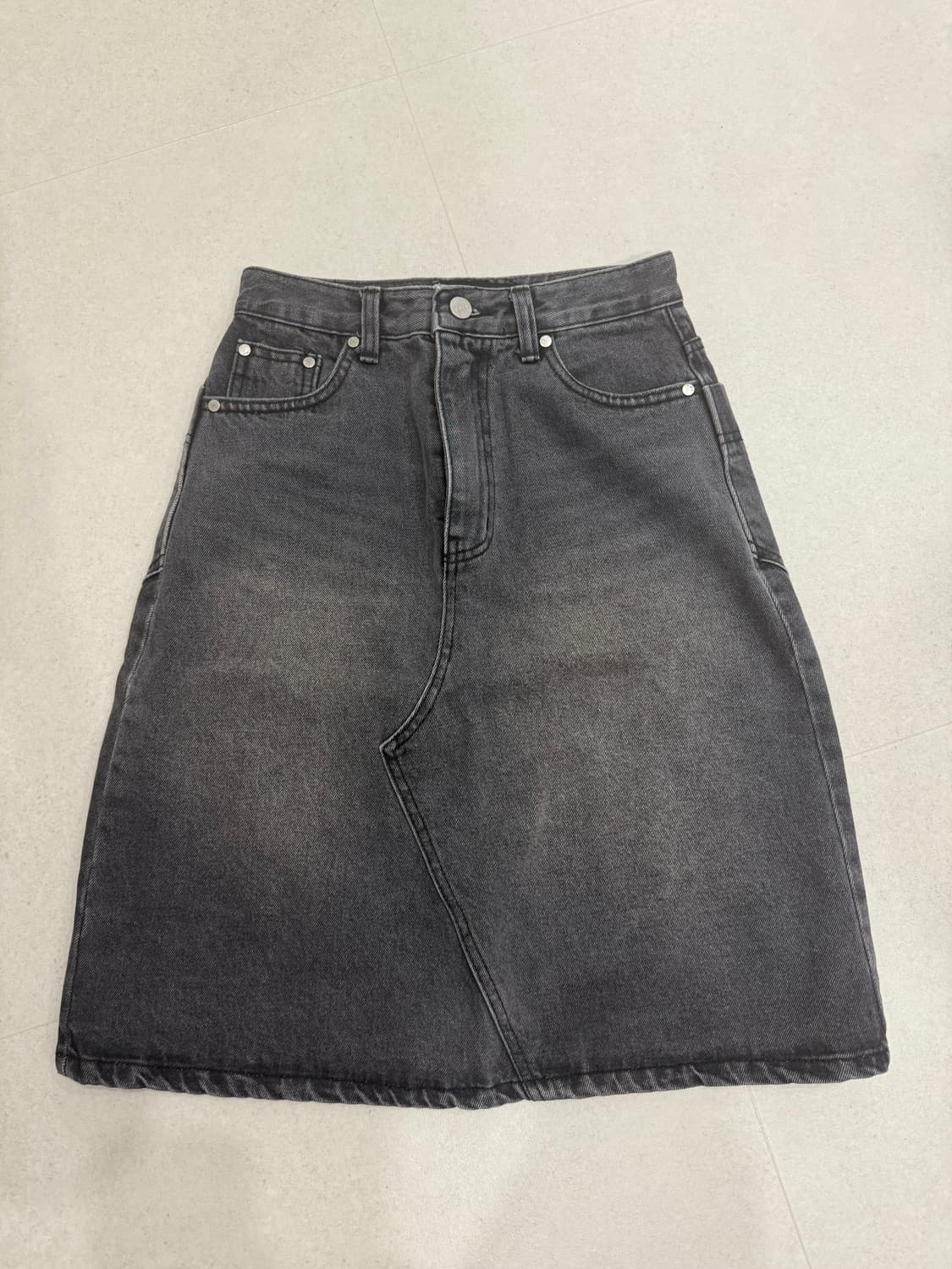 (풀세트)트리밍버드 원버튼 데님 셋업 흑청 세트(구버전) 상품이미지9