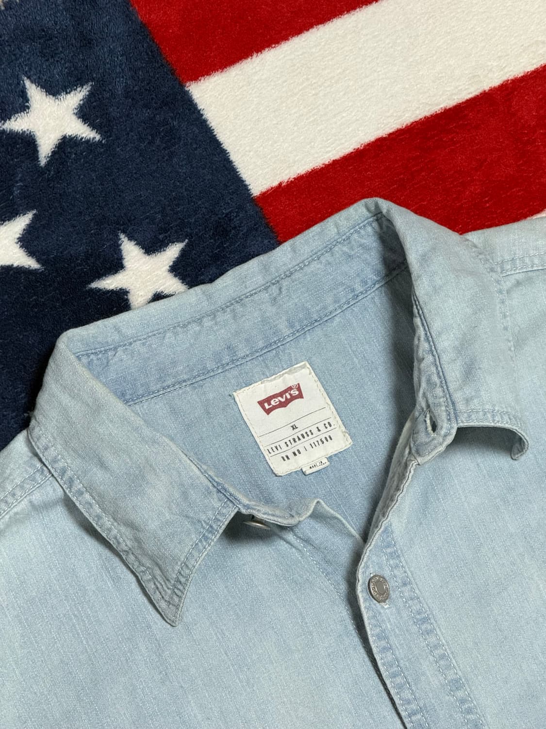 리바이스 연청 투포켓 데님셔츠 Levis denim shirt 빈티지 상품이미지7